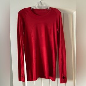 Lululemon Swiftly Tech Long Sleeve Shirt Top Red Size M